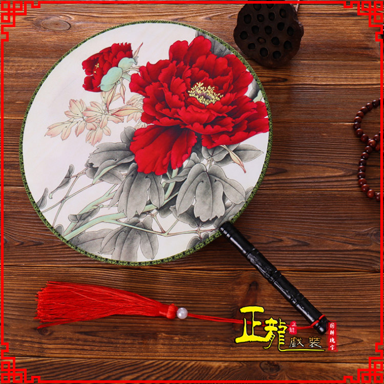 阳新古典中国风团扇空白扇跳舞蹈扇 真丝宫扇