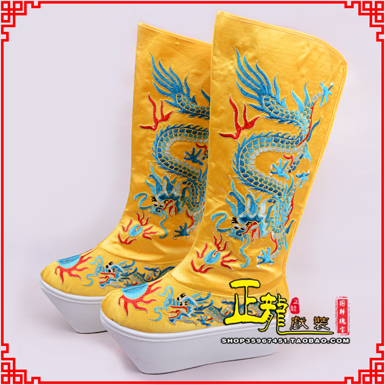 阳新皇帝龙靴变脸靴绣龙靴子厚底官靴 好龙高靴