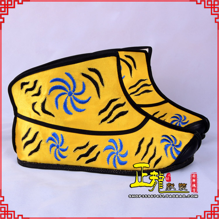 阳新.美猴王靴子虎纹靴金黄快靴 猴鞋