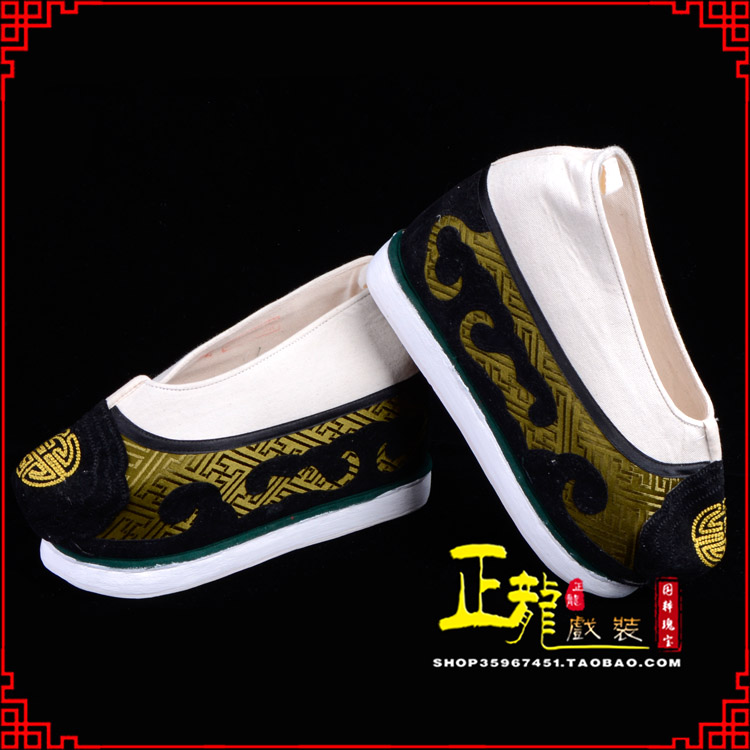 阳新戏鞋方口鞋老生鞋老旦鞋三义斋纸底内高福字履