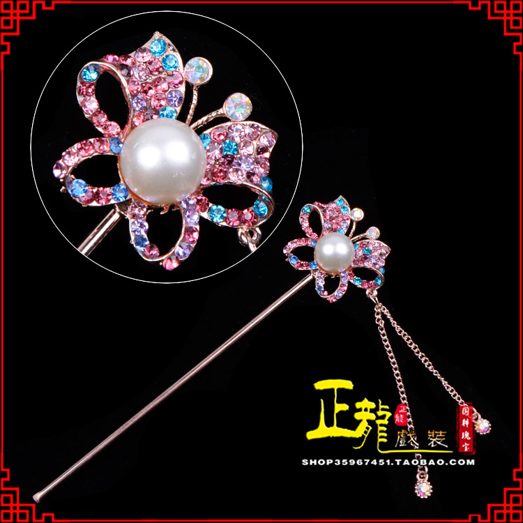 阳新花旦小姐青衣头饰簪子 蝴蝶发簪